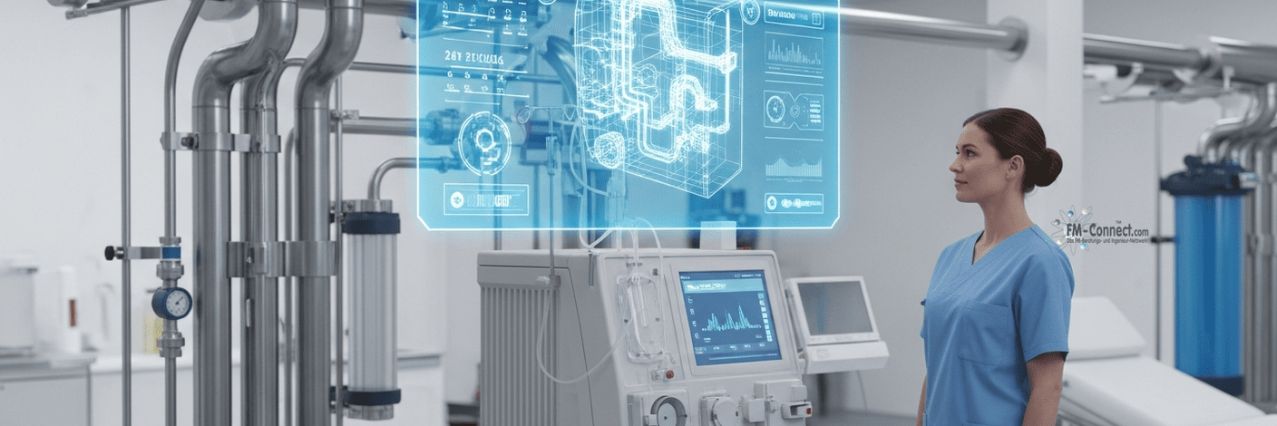 Dialyse und technische Dialyseinfrastruktur im Krankenhaus mit medizintechnischen Versorgungssystemen