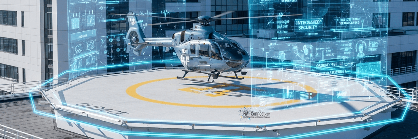 Hubschrauberlandeplatz und Rettungslogistik im Krankenhaus mit sicheren Transportabläufen
